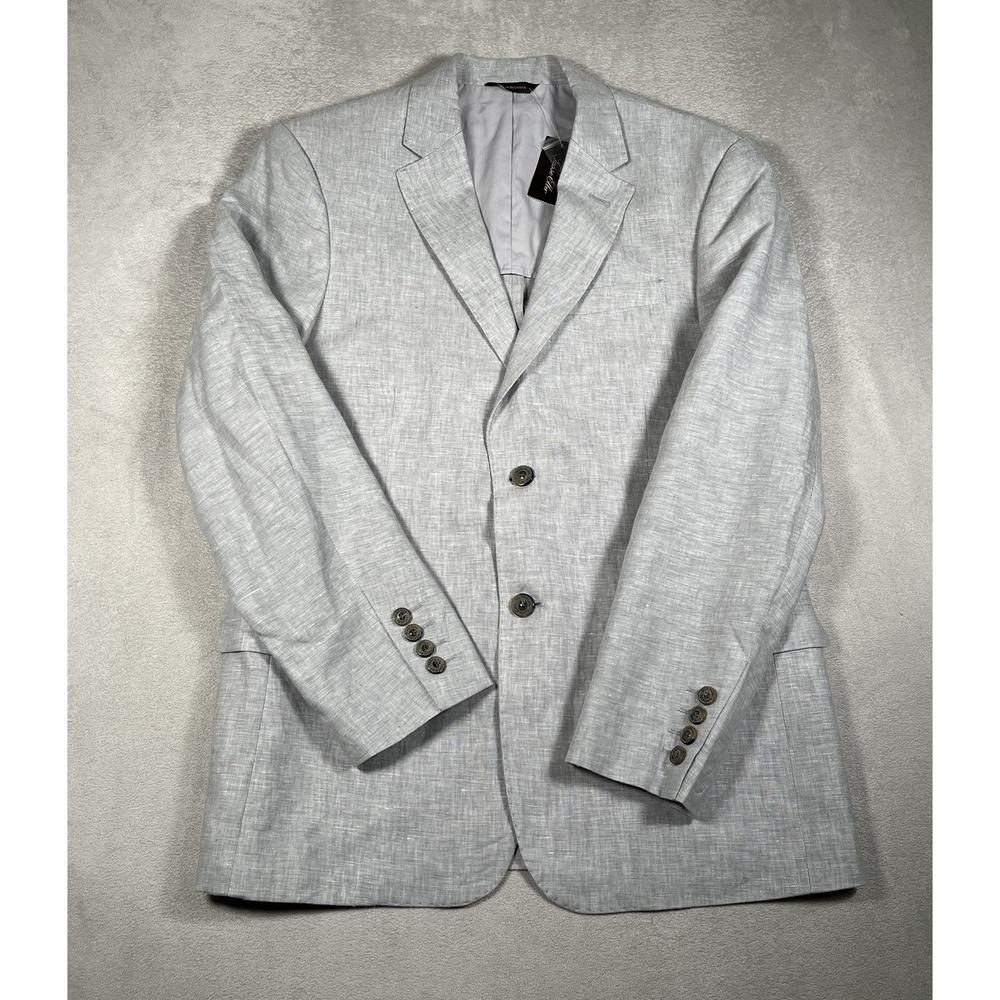NWT-Tasso Elba Blazer Mens M Grey 100% Linen Sport Coat Jacket Island Summer - Picture 1 of 9